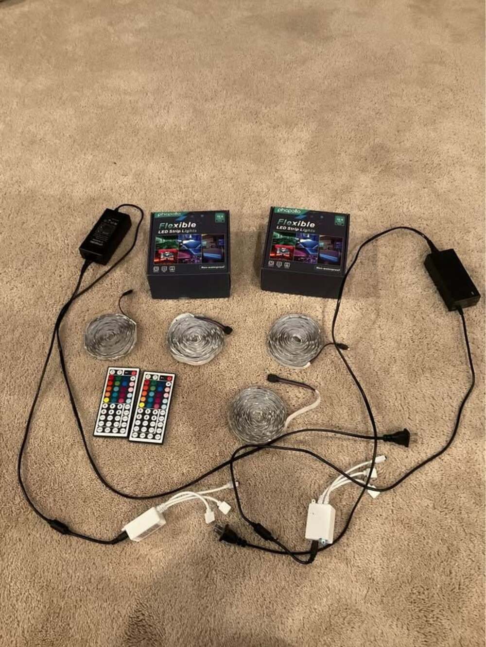 phopollo Flexible LED Strip Lights - 62’ total USED